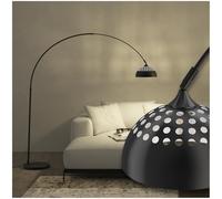 TecTake® Lámpara de Pie Regulable en Altura, Diseño Retro Años 70, Lampara de Pie Lectura con Pantalla Giratoria, Base Sólida con Protector de Suelo, Ideal como Decoración Salon - Negro