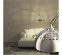 TecTake® Lámpara de Pie Regulable en Altura, Diseño Retro Años 70, Lampara de Pie Lectura con Pantalla Giratoria, Base Sólida con Protector de Suelo, Ideal como Decoración Salon - Níquel Mate