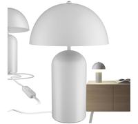 TecTake® Lámpara de Sobremesa Retro, Diseño Años 70, Iluminación Indirecta, Acero Revestido, Interruptor Basculante, Lámpara Seta, para Mesitas de Noche o Salón, Lámpara de Mesa Moderna - Blanco