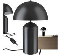 TecTake® Lámpara de Sobremesa Retro, Diseño Años 70, Iluminación Indirecta, Acero Revestido, Interruptor Basculante, Lámpara Seta, para Mesitas de Noche o Salón, Lámpara de Mesa Moderna - Negro