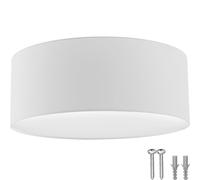 TecTake® lampara de techo redonda, acero resistente, lino, 3 bombillas, lampara salon, instalación fácil, material de montaje incluido, diseño atemporal, lampara techo dormitorio - Blanco