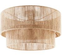 Tectake Lámpara de techo de yute con estilo boho chic de 40w, marrón