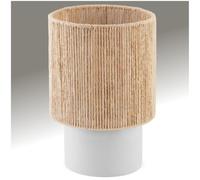 TecTake® Lampara Mesita Noche Estilo Boho con Pantalla de Tela, Base de Yute Sostenible Hecha a Mano, para tus Mesitas de Noche, Lampara Mesa, Lamparas, Habitacion - 20,5 x 20,5 x 30,5 cm