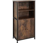 Tectake Librería industrial con armario y 2 baldas 60x38x125 cm madera oscura