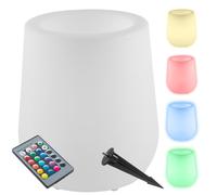 TecTake® Macetero con Luces Led Exterior Jardin con 16 Colores RGB, Mando a Distancia, Estaca para Tierra, Maceteros Grandes Exterior, Decoracion Terraza - 38 x 38 x 44 cm