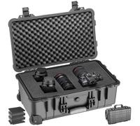 Tectake - Maletín de transporte con ruedas y asa telescópica Maletín universal versátil Resistente a la intemperie, a prueba de golpes, repelente al polvo y al agua Dos cierres a presión, anillo de