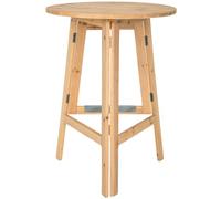 tectake® Mesa Alta Plegable de Madera Redonda con Barra de Metal para Mayor Estabilidad Mesa Alta Cocina Comedor Mesas Altas - 79 x 79 x 110 cm