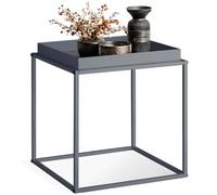 TecTake® Mesa Auxiliar Apilable, Acero con Bandeja, Topes Antideslizantes, Muebles Auxiliares, Mesas Salon, Mesitas de Noche, Mueble Comedor, Mesa de Centro - 40 x 40 x 44 cm Gris Oscuro