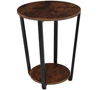 TecTake® Mesa Auxiliar Estilo Industrial, Mobiliario de Interior, Mesa de salón, Mesita de Noche (Madera Industrial Oscura, rústica)