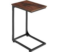 TecTake® Mesa Auxiliar Estilo Industrial para portátil, Mesa de sofá para café, Mesita de Dormitorio para Leer, Mobiliario de Interior diseño Minimalista (Madera Industrial Oscura, rústica)
