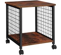 TecTake® - Mesa Auxiliar Gary 40x40x48cm Apoyo para Habitación y Salón Mesita para Interior Dormitorio (Madera Industrial Oscura, rústica)