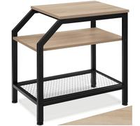 tectake® Mesa Auxiliar Madera y Acero, 2 Estantes, Mueble Auxiliar Salon, Dormitorio y Oficina, Decoracion Hogar, Mesitas de Noche - 58,5 x 36,5 x 59,5 cm Madera Industrial Clara, Roble Sonoma
