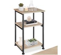 TecTake® Mesa Auxiliar, Mobiliario de Salón, Estilo Industrial, Mesita de sofá, Mueble de Interior, Marco de Acero - 30 x 34 x 59 cm Madera Industrial Clara, Roble Sonoma