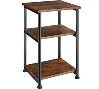 TecTake® Mesa Auxiliar, Mobiliario de Salón, Estilo Industrial, Mesita de sofá, Mueble de Interior, Marco de Acero - 30 x 34 x 59 cm Madera Industrial Oscura, Rústica