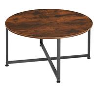 TecTake® Mesa Auxiliar Redonda Estilo Industrial, Mesa de Centro Montaje Sencillo, Muebles Salon, Mesita Auxiliar Salon, Decoracion Hogar - 88,5 x 88,5 x 47 cm Madera Industrial Oscura, Rústica