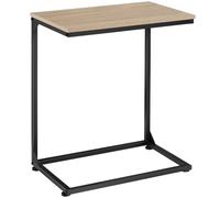 TecTake® Mesa Auxiliar Sofa con Estructura en Forma de C, Mesitas de Noche con Tablero MDF Robusto, Mesita de Noche, Mesas Auxiliares - 35 x 55,5 x 67 cm Madera Industrial Clara, Roble Sonoma