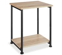 tectake® Mesa Auxiliar Sofa Industrial con 2 Estantes, Mueble Auxiliar Salon, Dormitorio y Oficina, Decoracion Hogar, Mesitas de Noche - 30 x 38,5 x 51,5 cm Madera Industrial Clara, Roble Sonoma