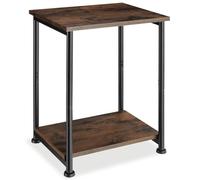 TecTake Mesa Auxiliar Yonkers 38,5 x 30 x 51,5 cm, mesilla de recibidor, mobiliario de Dormitorio, Mesa para salón Estilo insdustrial (Madera Industrial Oscura)