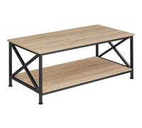 TecTake® Mesa Cafe con Estante Inferior, Mesa de Centro, Mueble Auxiliar Salon, Decoracion Hogar, Mesitas de Noche, Mesita de Noche, Muebles - 100 x 55 x 45,5 cm Madera Industrial Clara, Roble Sonoma