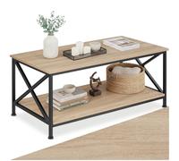 TecTake® Mesa Cafe con Estante Inferior, Mesa de Centro, Mueble Auxiliar Salon, Decoracion Hogar, Mesitas de Noche, Mesita de Noche, Muebles - 100 x 55 x 45,5 cm Madera Industrial Clara, Roble Sonoma