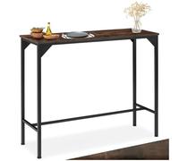 TecTake® Mesa Comedor con Diseño Industrial Delgado, Pies Ajustables, Mesa Madera Comedor, Muebles de Cocina, Muebles de Salon - 120 x 40 x 100,5 cm Madera Industrial Oscura, Rústica
