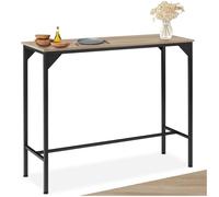 TecTake® Mesa Comedor con Diseño Industrial Delgado, Pies Ajustables, Mesa Madera Comedor, Muebles de Cocina, Muebles de Salon - 120 x 40 x 100,5 cm Madera Industrial Clara, Roble Sonoma