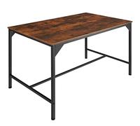 TecTake® Mesa Comedor Industrial, Rectangular, Madera y Acero, Estilo Industrial, Pies Ajustables, Muebles de Salon, Mesa Cocina - 120 x 75 x 76 cm Madera Industrial Oscura, Rústica