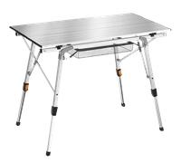 Tectake - Mesa de aluminio TINA plegable ajustable en altura, Mesa de camping estable con práctica función de plegado inteligente, Ligera estructura de aluminio, duradera y resistente a la intemperie,
