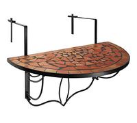 tectake Mesa de Balcón Plegable Mosaico, Mesa para Colgar, (Terracota)
