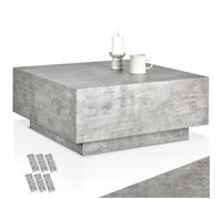 TecTake® Mesa de Centro con Diseño Minimalista, Mesa Auxiliar Salon para Mueble Salon Moderno, Mesas Auxiliares, Mueble Comedor, Mesitas de Noche - 80 x 80 x 35 cm Aspecto Hormigón