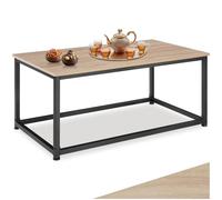 TecTake® Mesa de Centro de Estilo Industrial con Estructura Acero Resistente, Mesa Auxiliar Salon para Decoracion Hogar, Muebles Salon - 100 x 55 x 45,5 cm Madera Industrial Clara, Roble Sonoma