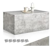 TecTake® Mesa de Centro Sin Montaje, Mesita de Noche con Protector Suelo, Mueble Salon en MDF Robusto, Mesa Auxiliar Salon Elegante, Mesitas de Noche - 50 x 90 x 40 cm Aspecto Hormigón