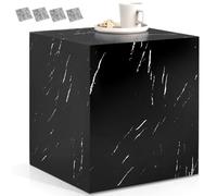 TecTake® Mesa de Centro Sin Montaje, Mesita de Noche con Protector Suelo, Mueble Salon en MDF Robusto, Mesa Auxiliar Salon Elegante, Mesitas de Noche - 45 x 45 x 50 cm Aspecto Mármol Negro