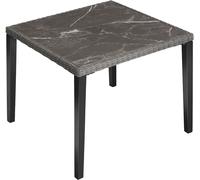 Tectake Mesa de ratán 93,5 x 93,5 x 75 cm, gris