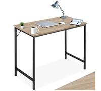 TecTake® Mesa Escritorio de Madera con Estructura Resistente, Mesa de Ordenador para Oficina, Diseño Industrial, Mesa de Escritorio Moderna - 50 x 80 x 75,5 cm Madera Industrial Clara, Roble Sonoma