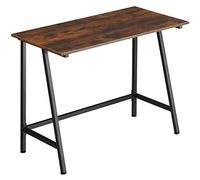 tectake® Mesa Escritorio de Madera con Estructura Resistente, Mesa de Ordenador para Oficina, Diseño Industrial, Mesa de Escritorio Moderna - 100 x 50 x 77 cm Madera Industrial Oscura, Rústica