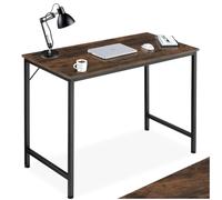 TecTake® Mesa Escritorio de Madera con Estructura Resistente, Mesa de Ordenador para Oficina, Diseño Industrial, Mesa de Escritorio Moderna - 50 x 100 x 75,5 cm Madera Industrial Oscura, Rústica
