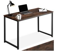 TecTake® Mesa Escritorio de Madera con Estructura Resistente, Mesa de Ordenador para Oficina, Diseño Industrial, Mesa de Escritorio Moderna - 59 x 120 x 76,5 cm Madera Industrial Oscura, Rústica