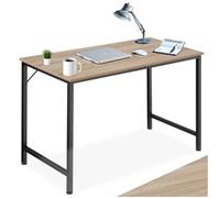 tectake® Mesa Escritorio de Madera con Estructura Resistente, Mesa de Ordenador para Oficina, Diseño Industrial, Mesa de Escritorio Moderna - 60 x 120 x 75,5 cm Madera Industrial Clara, Roble Sonoma