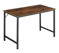 tectake® Mesa Escritorio de Madera con Estructura Resistente, Mesa de Ordenador para Oficina, Diseño Industrial, Mesa de Escritorio Moderna - 60 x 120 x 75,5 cm Madera Industrial Oscura, Rústica