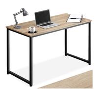 TecTake® Mesa Escritorio de Madera con Estructura Resistente, Mesa de Ordenador para Oficina, Diseño Industrial, Mesa de Escritorio Moderna - 59 x 140 x 76,5 cm Madera Industrial Clara, Roble Sonoma