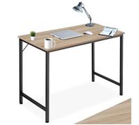 TecTake® Mesa Escritorio de Madera con Estructura Resistente, Mesa de Ordenador para Oficina, Diseño Industrial, Mesa de Escritorio Moderna - 50 x 100 x 75,5 cm Madera Industrial Clara, Roble Sonoma