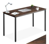 TecTake® Mesa Escritorio de Madera con Estructura Resistente, Mesa de Ordenador para Oficina, Diseño Industrial, Mesa de Escritorio Moderna - 120 x 60 x 75,5 cm Madera Industrial Oscura, Rústica