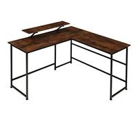 Tectake escritorio melrose 140x130x76,5cm - madera industrial oscura, rústica