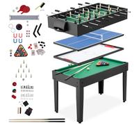 tectake® Mesa Multijuegos 15 en 1, Juego de Mesa Multifuncional Modular, Futbolines para Niños, Juegos Reunidos, Billar para Niños, Black Jack, Ajedrez, Ping Pong y Más - 123 x 125 x 83 cm