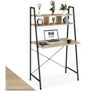 tectake® Mesa Ordenador, Patas Ajustables, Madera y Acero, Escritorio pc, Muebles Oficina, Mesa Escritorio - 85,5 x 46,5 x 140 cm Madera Industrial Clara, Roble Sonoma