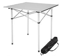 TecTake® Mesa Plegable Aluminio, Mesa Camping Plegable, Mesa Jardín Exterior con Asa y Bolsa de Transporte, Impermeable, Fácil Montaje y Limpieza, Ideal Acampadas, Jardín, Terraza, Picnic, 70x70x70cm