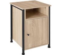 Tectake Mesilla de noche 40x42x60,5cm, madera industrial clara, roble Sonoma