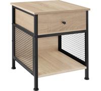 Tectake Mesilla de noche 45x46x55,5cm, madera industrial clara, roble Sonoma