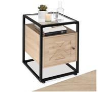 TecTake® Mesitas de Noche con Estructura de Acero, Mesita de Noche, Mesa Auxiliar Ideal para Decoracion Hogar y Muebles Dormitorio - 40 x 43 x 60,5 cm Madera Industrial Clara, Roble Sonoma